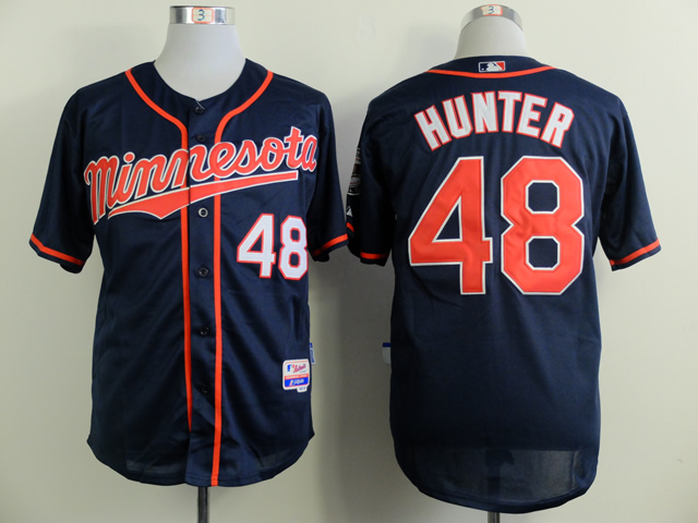 Men Minnesota Twins 48 Hunter Blue MLB Jerseys